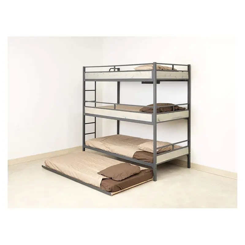 Strong Dormitory Bunk Bed Triple For Child Full Size Unfinished Wood Beds Wooden Separable 2019 New Kids Adult Privacy Net