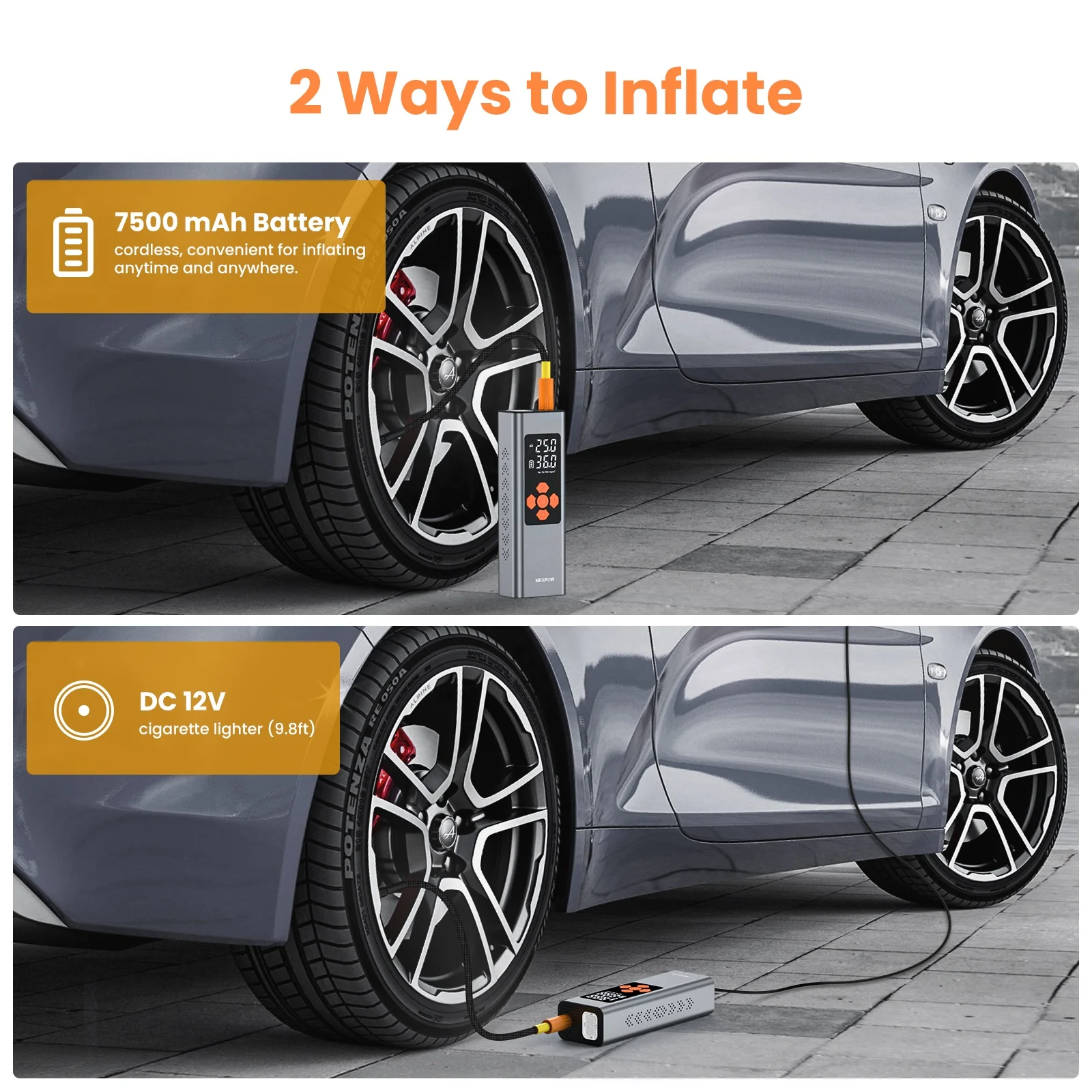 MS22C-003 150psi portable balloon pump car air compressor Tire Inflator Air Compressor Pump Electric Ball Air Inflator Tyre Pump