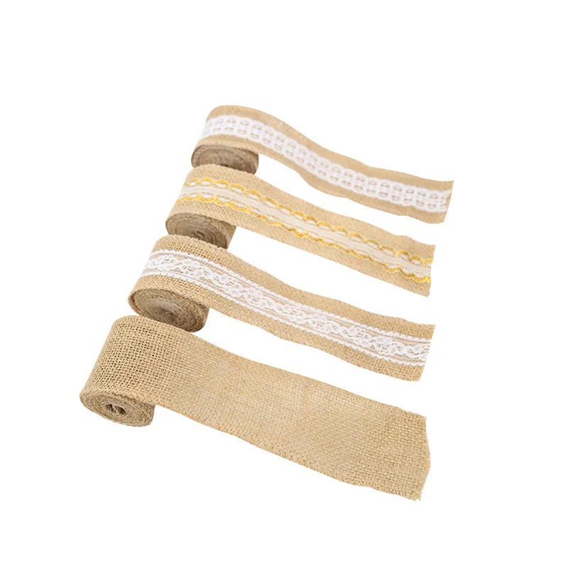 Party material diy bag warrping wedding decorative gift packing jute burlap ribbon