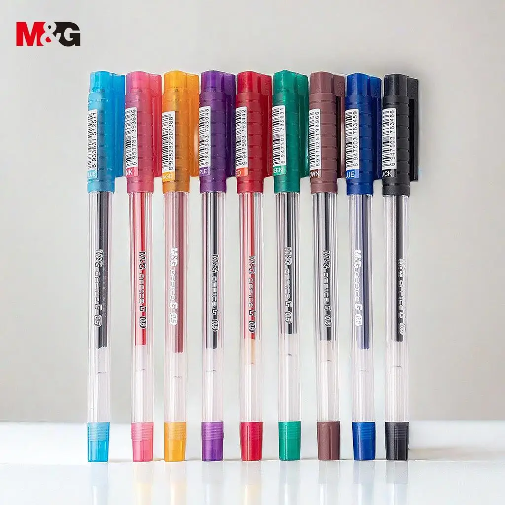 M&G Stationery 0.5mm Economic Multi-Color Plastic Gel Ink Ball Pens Wholesale with Custom Logo