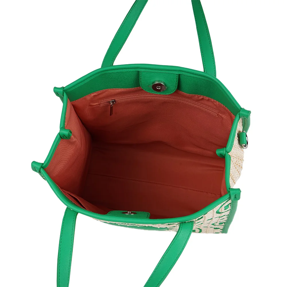 2022 женские сумки, вязаная холщовая Женская сумка через плечо с вышивкой и принтом