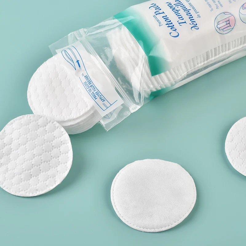 Hot selling high quality natural plant fiber cosmetic removal round cotton pad for face