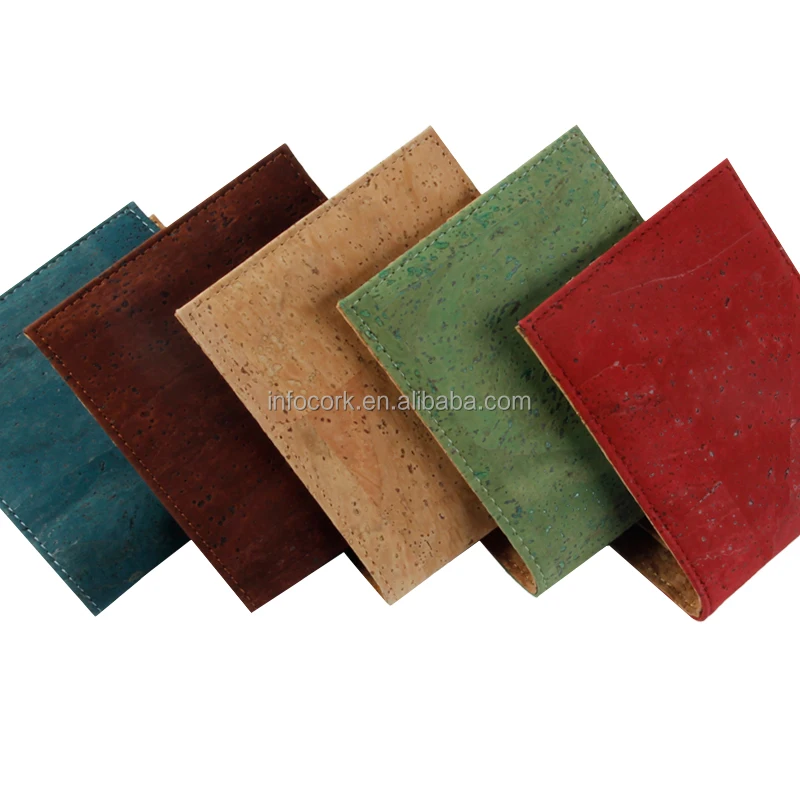 FSC Cork factory wholesale Eco friendly Vegan Cork wallet Customized Logo Rfid Men Leather Wallet bags cases