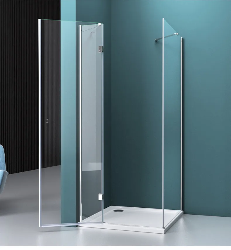 Customized 304 Stainless Steel Shower Room Single Framed Bi-Fold bathroom corner Tempered Glass Shower Door