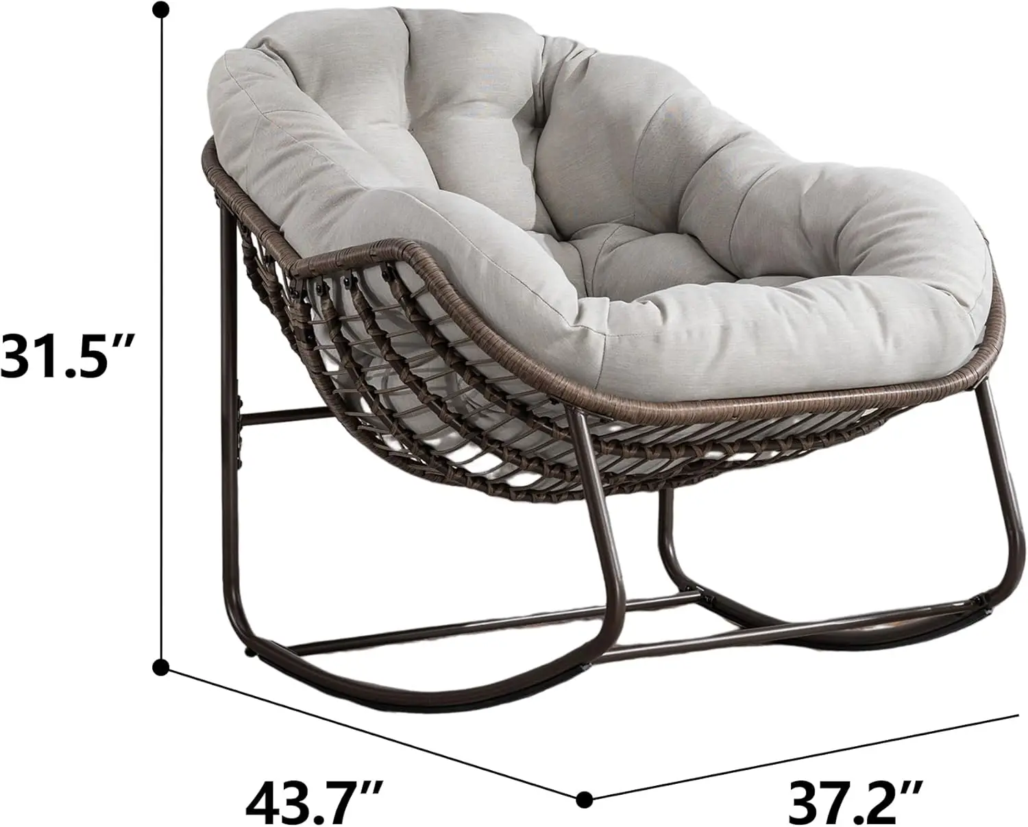 Modern Design Outdoor Living Room Bedroom Dining Room Luxury Rattan Rocking Chair Leisure Chair