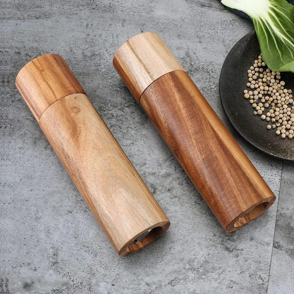 
Wooden Salt and Pepper Grinder Set, Manual, Acacia Wood, 8