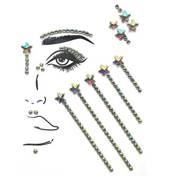 Newest 12 Styles Special Design Party Joy Tear Eye Sticker Glitter Adhesive Rhinestone Sticker Forehead Face Gems Sticker