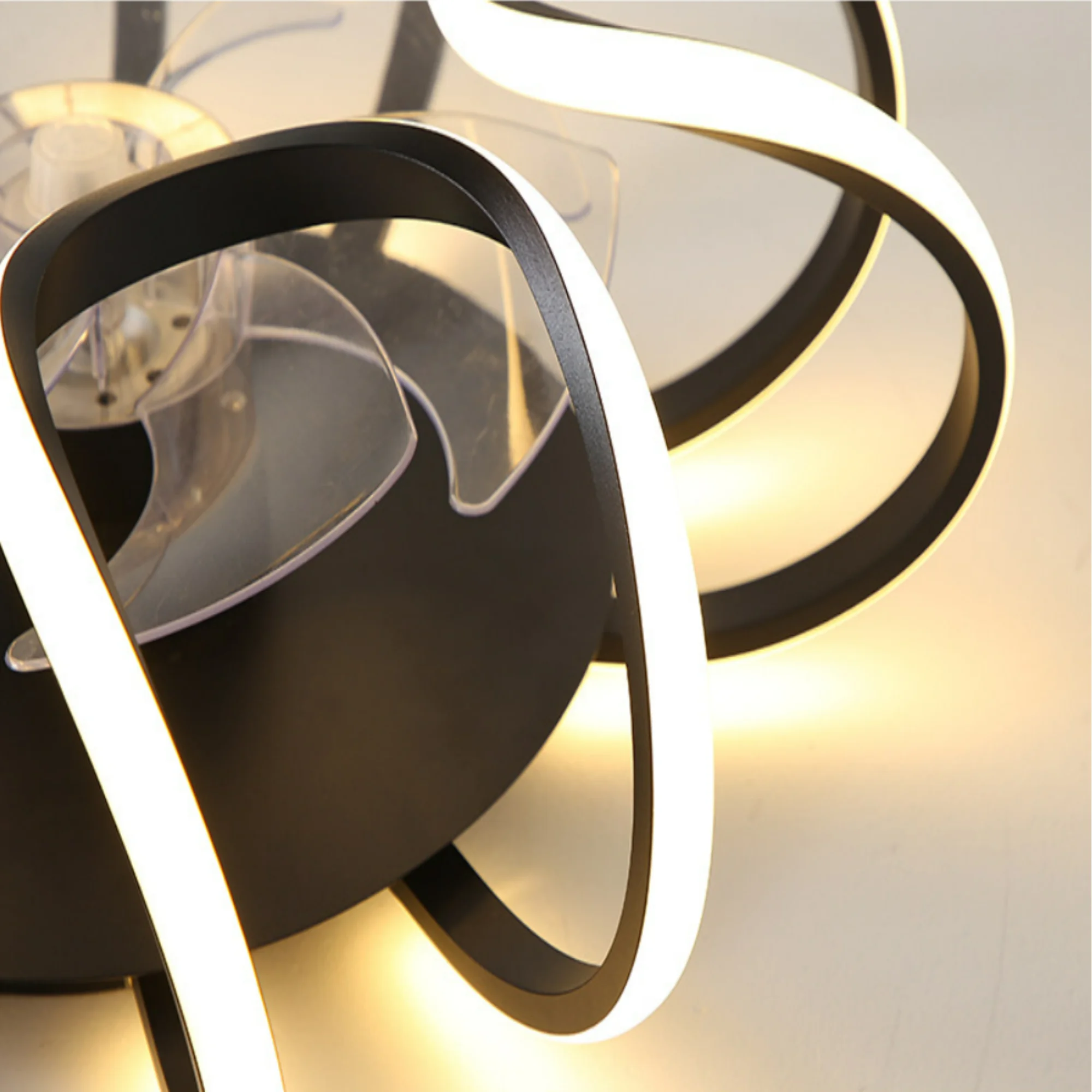 Drop Shipping Modern Designer Luxury Decorate Room Or Hotel Ceiling Fan Light Recessed LED Ceiling Fan Lamp With Remote Control