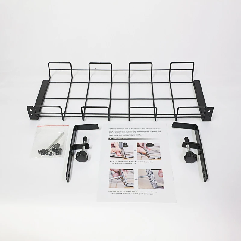 Wire Storage Rack No Drill Wire Mesh Trays Management Tray Storage Rack Metal Cable Organizer Home