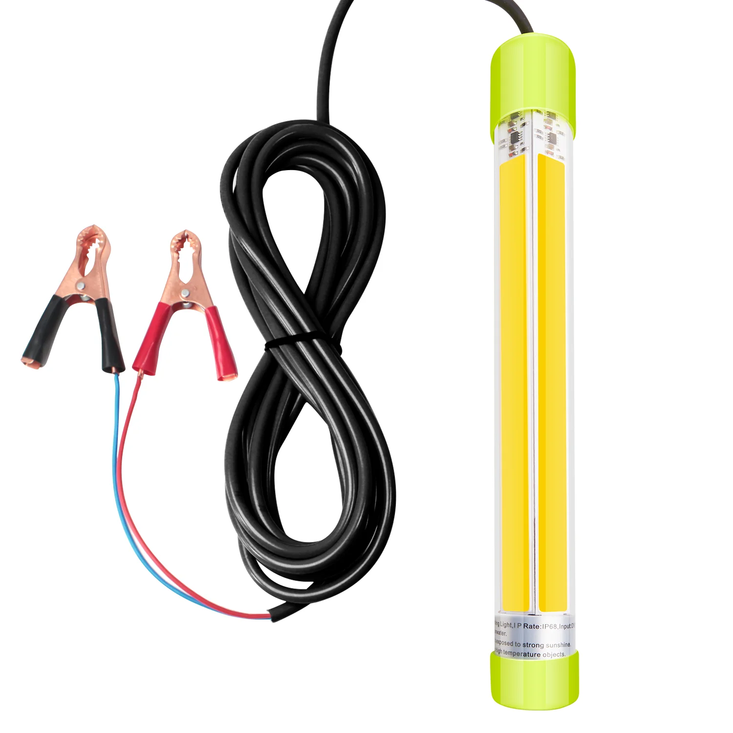 COB 60W Fish Attractor Lamp IP68 Water Resistant LED Lure 15m Underwater fishing light 12v