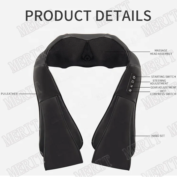 
3D Rechargeable Shiatsu Kneading Thermal Infrared Neck Massage Belt 