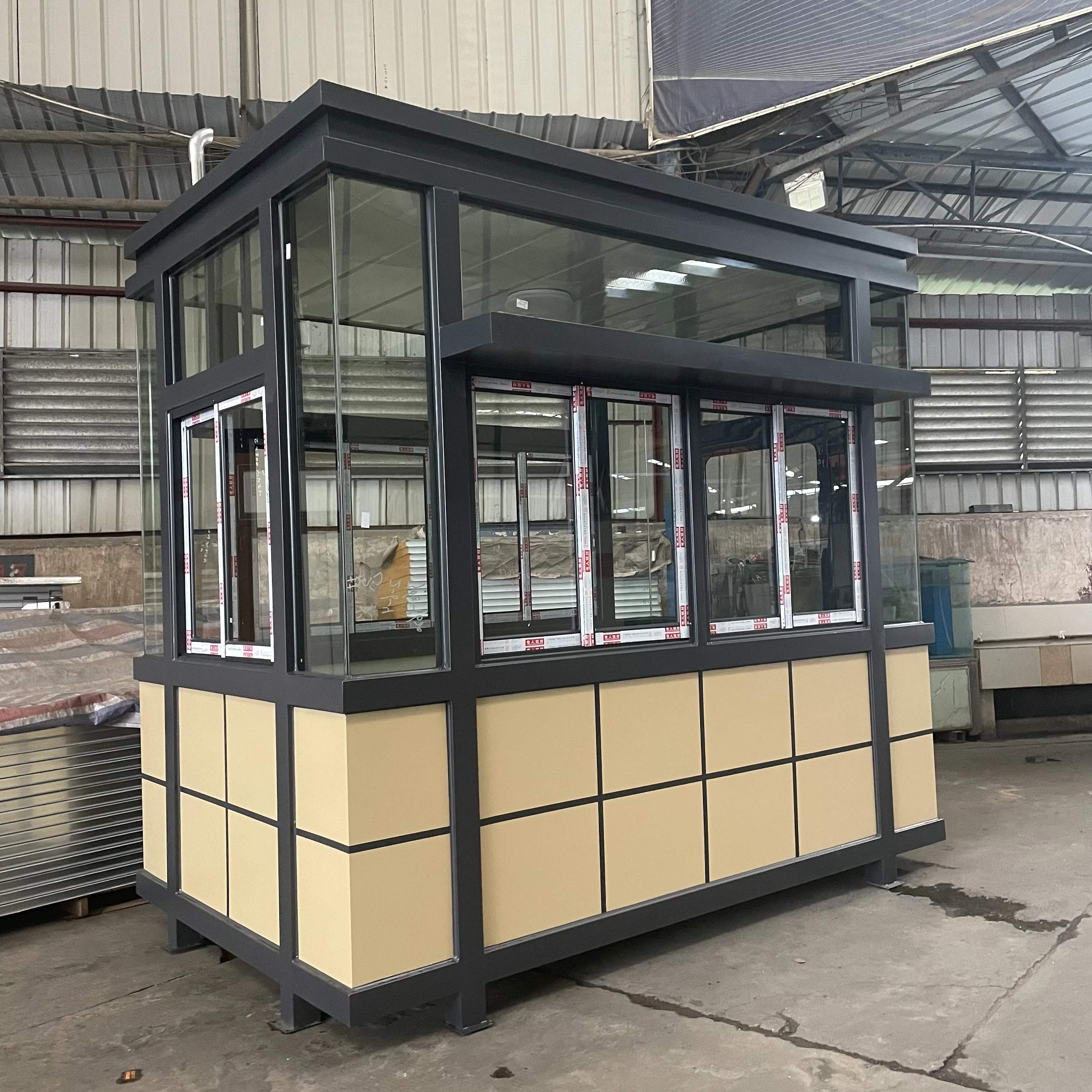 security guard booth high speed parking lot and barrier gate sentry box booth room parking security