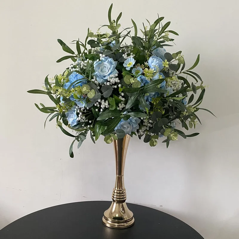 purple mini flowers flower ball with olive green leaves branches for wedding table centerpiece floral arrangements