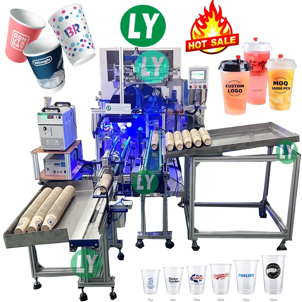 Paper cup design auto screen printing machine coffee cup brand full auto screen printing machine