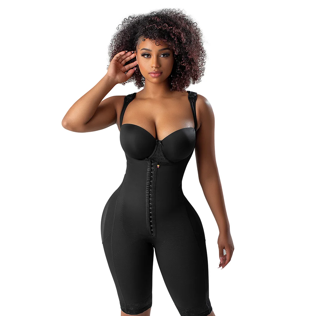 POST-SURGERY FAJAS COLOMBIANAS Tummy Control Shapewear fajas Women Seamless Fajas Bodysuit Open Bust Mid Thigh Body Shaper Short