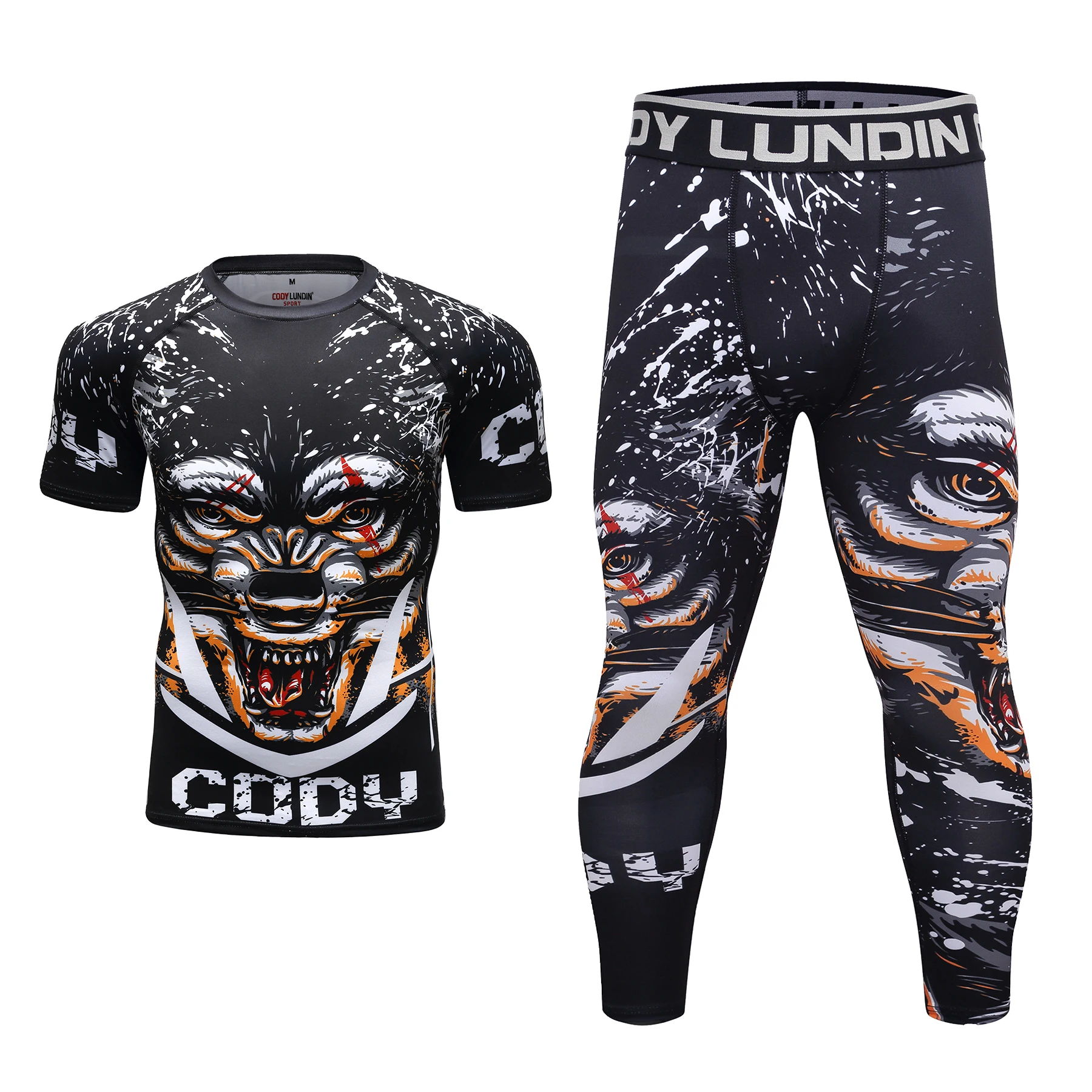 Sportswear Printed Boxing Rashguard For Adults Jiu jitsu T-shirt Set Kickboxing Jerseys Sport Boy BjJ Gi Muay Thai Shorts