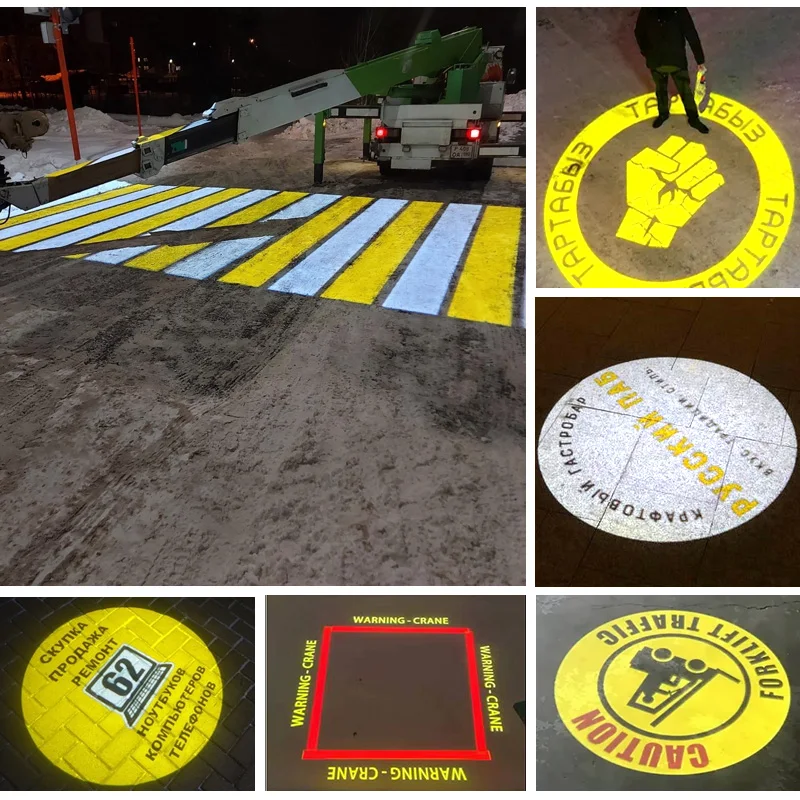 Industrial Virtual Safety Warning Signs Projector 150W/240W/300W Gobo Projector Lighting for Warehouse Workshop