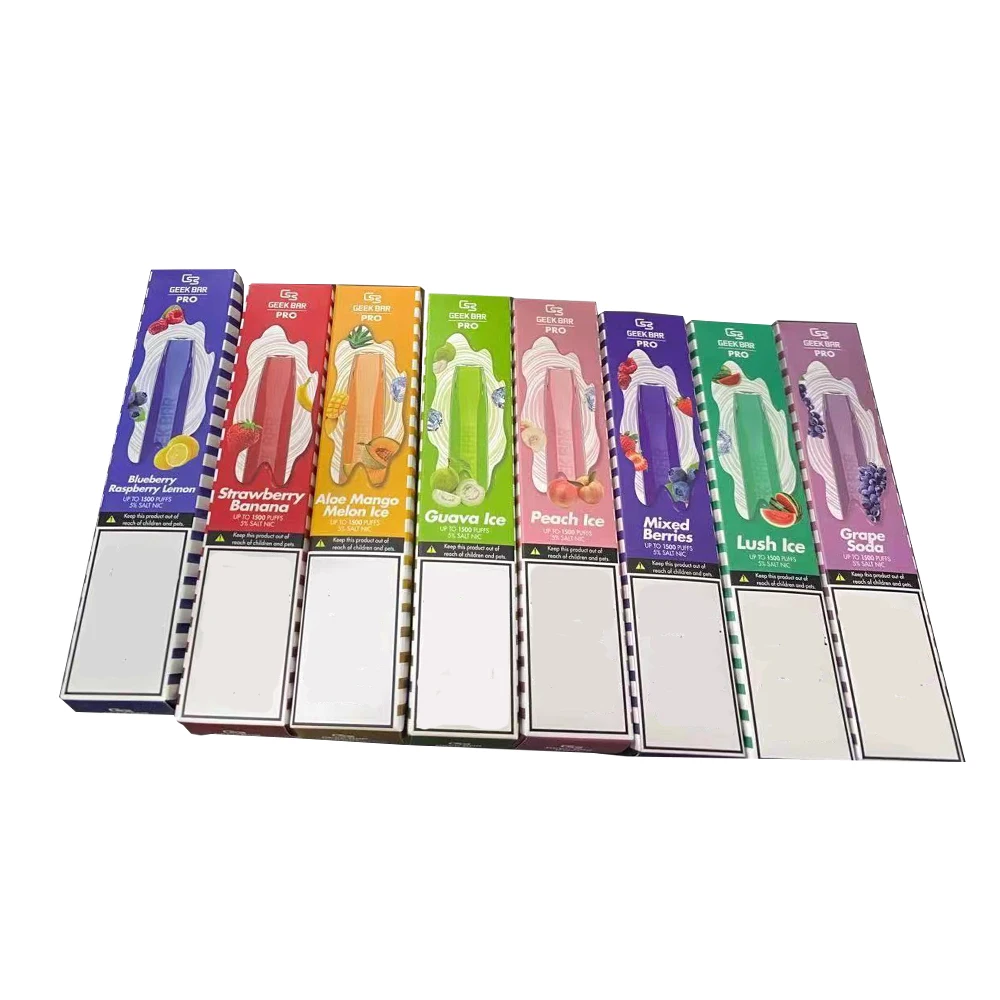 
Original Atomizer Vape Disposable Box Pre-filled 4.5ml Geek Bar Pro 1500 Puffs Capacity BOX Packaging Fast Delivery 