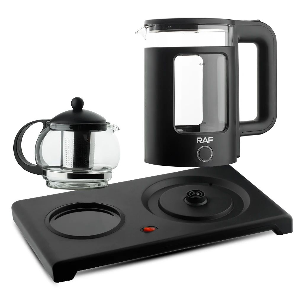 Keep Warmer Coffee Tea Maker Tray Set 360 Rotation Kettle With Tea Tray Set Electric Glass Kettle