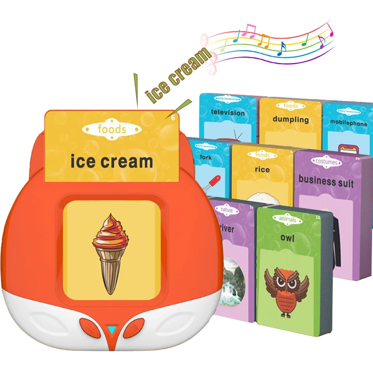 Wholesalers Educational English Talking Flash Card Machine Learning Talking Toy Flash Card Game Animal Flash Cards for Kids