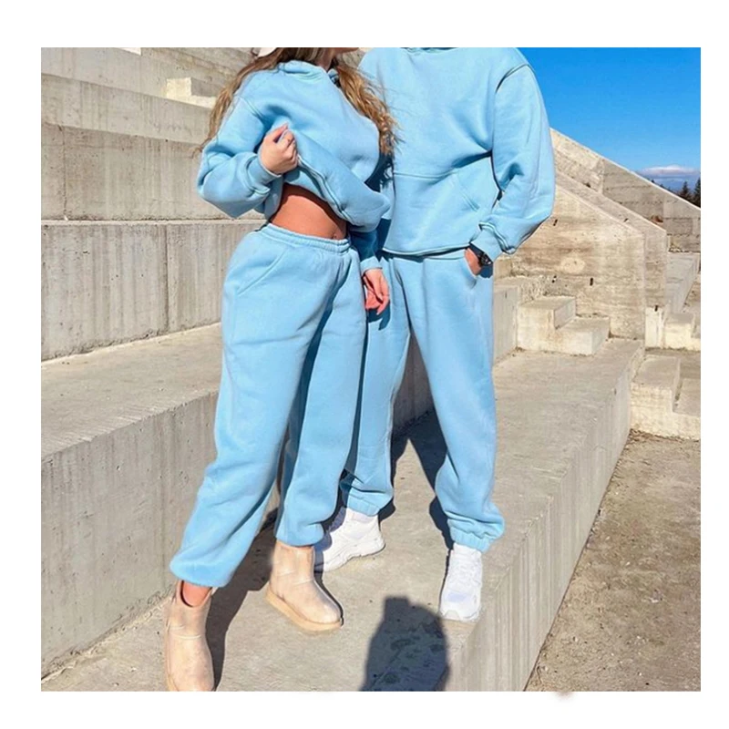 Latest Style Workout Sports Unisex Customize Oversized Jogging Casual 2PCS French Terry 400 gsm  Plain Tracksuits
