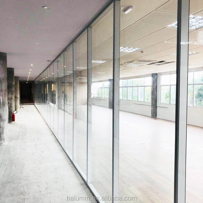 Low Price Aluminium Frame Tempered Glass Partition Soundproof