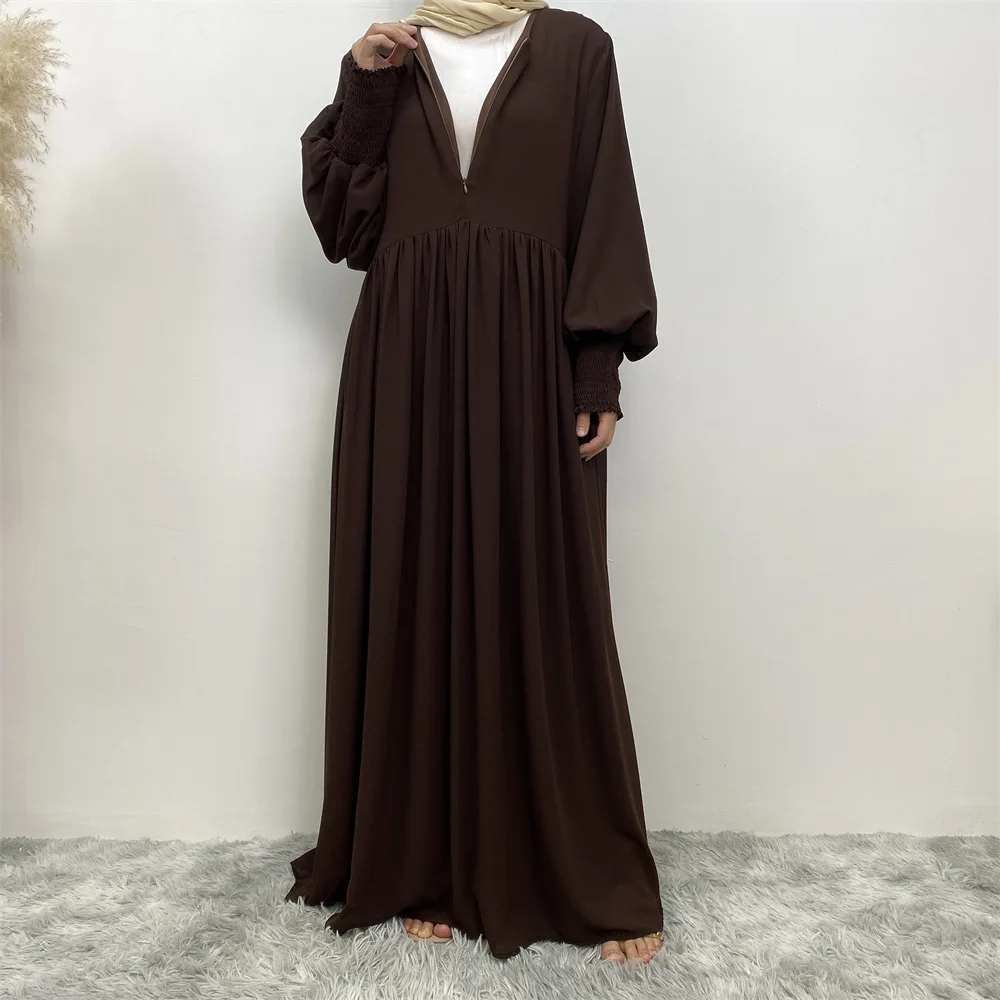 Modest Khimar Hijab Abaya Latest Muslim Dress Elegant Open Women Muslim Dress Front Side With Zipper High Quality Chiffon Dress