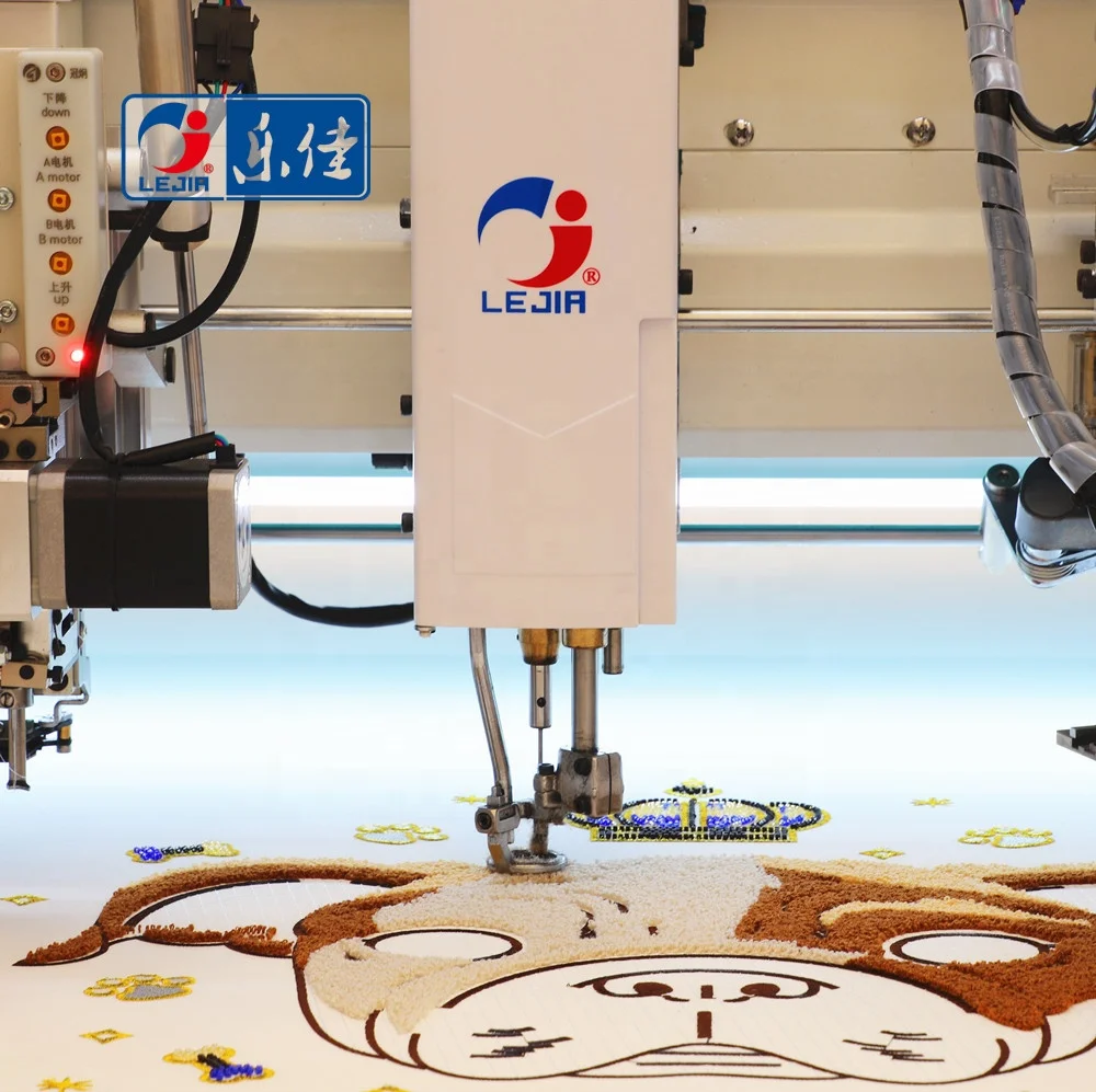 LEJIA Single Head Flat Embroidery Machine with 15 Needles Custom Worktable Size Dahao Computer for Home Use Yarn Chenille Yarn