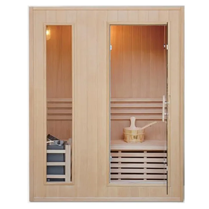 Best design 3 person hemlock traditional dry steam sauna room with sauna stove