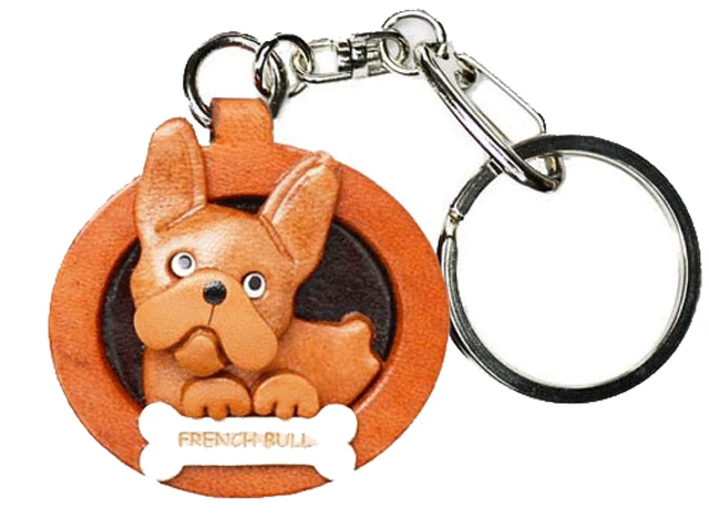 Perfect gift breeds product premium handmade classic leather keychain dog crafts