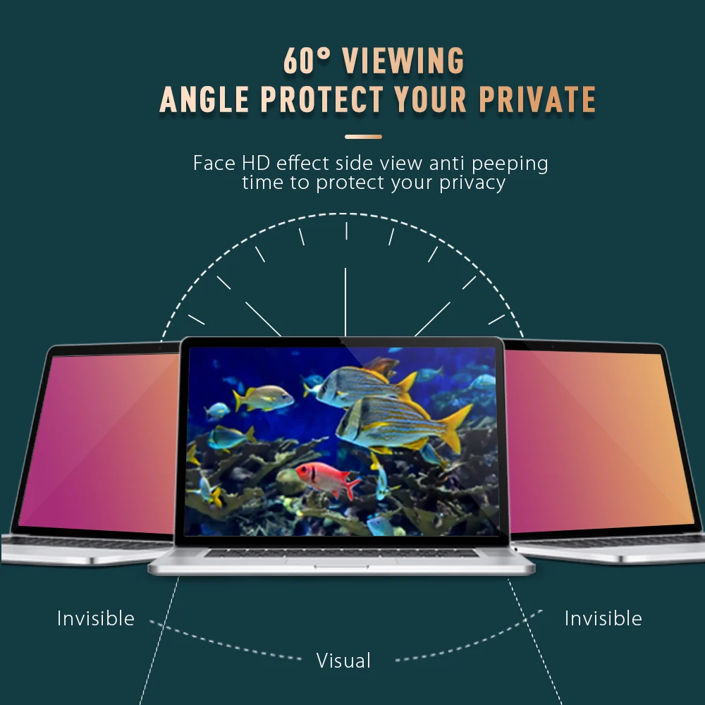 Factory Price OEM / ODM All Size High Quality HD Laptop Privacy Filter For Macbook Pro 14 Golden Privacy Screen Film