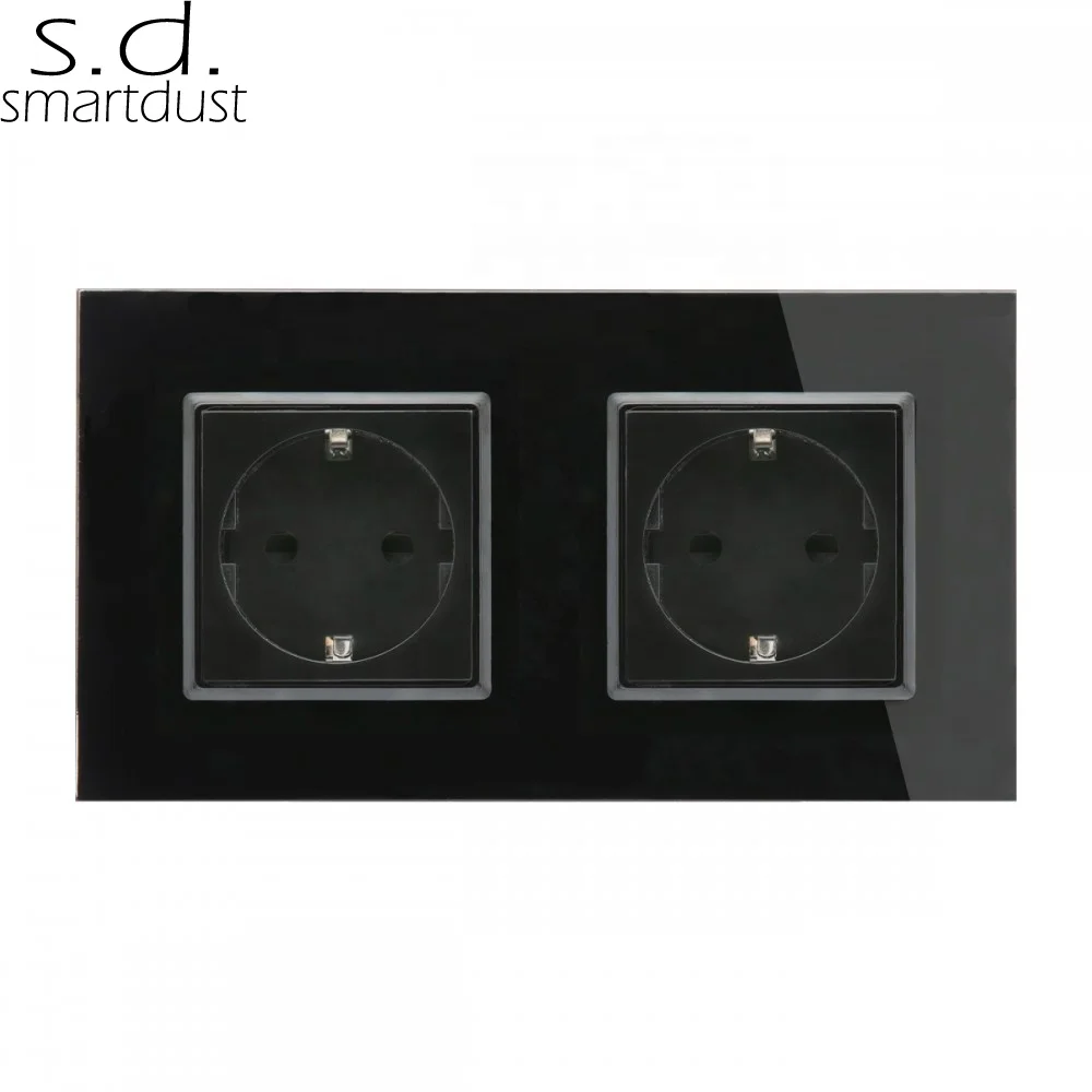 Smartdust 3 pin socket German EU standard 16A Double Wall Socket Dual Grounding Outlets