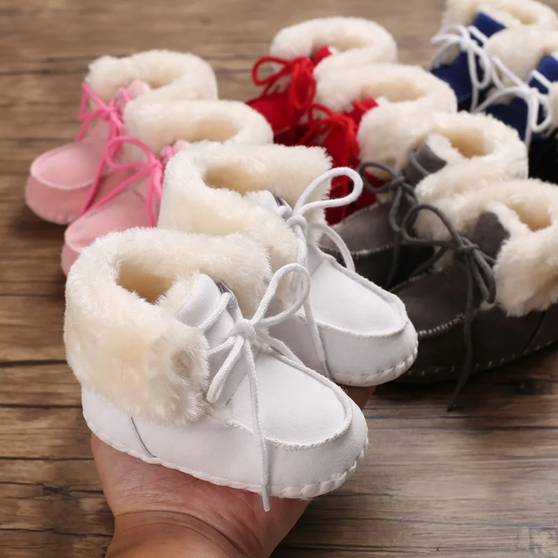 Warm Newborn Toddler Boots Winter First Walkers baby Girls Boys Shoes Soft Sole Fur Snow Booties for 0-18M