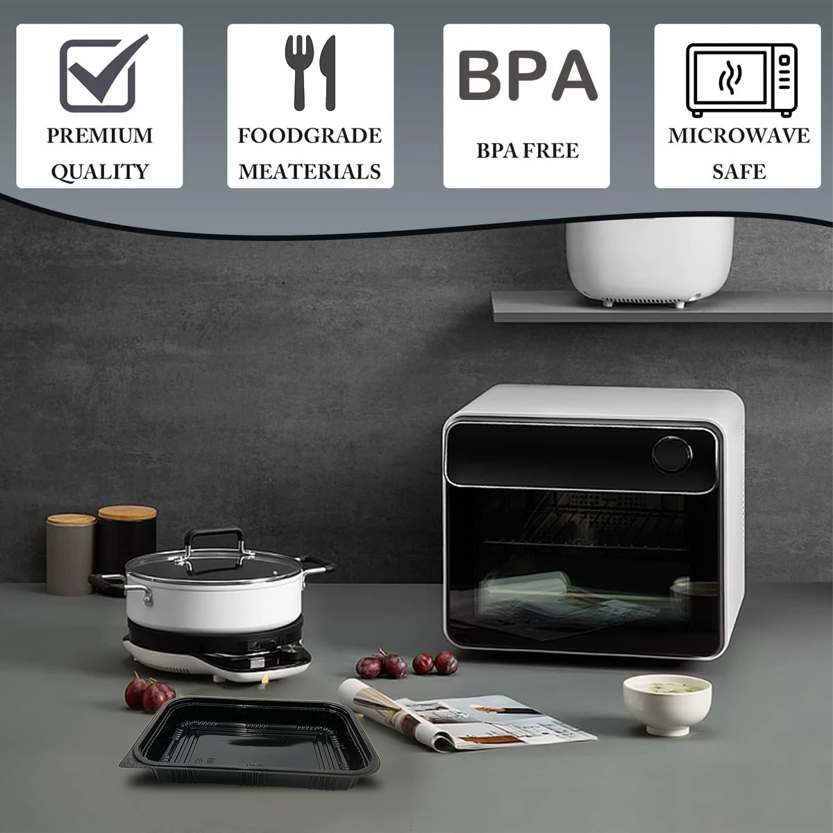 Customized Cheap Plastic Sushi Tray Takeaway Sushi Tray With Clear Lid Disposable Plastic Black and gold Maple Sushi Tray