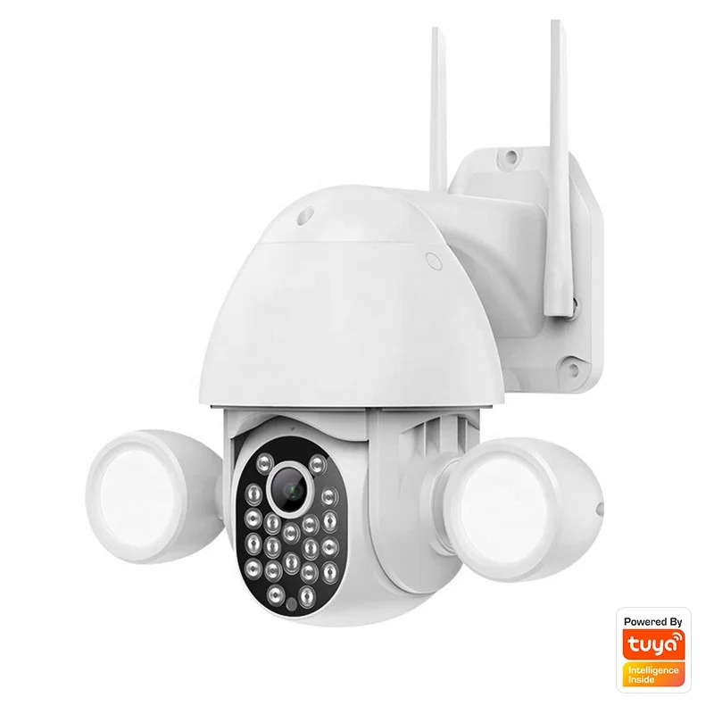 HD Camera with Light Source Color Infrared Night Vision WiFi Tuya Intelligent Human Detection Outdoor PTZ Camera