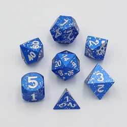 ODM custom aluminum alloy dice sets printed colors as request custom logo on D20