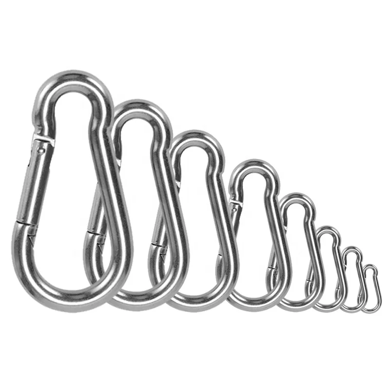 Wholesale DIN5299C Snap Hook Metal Stainless Steel 20mm 25mm 28mm Safety Climbing Carabiner Spring Snap Hook For Bag Backpack