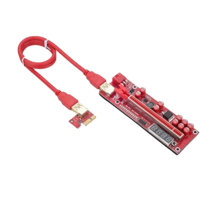 2024 new pci-e pcie riser v013 pro PCI-E 1X to 16X Riser 012 Card Extender PCI Express Adapter USB 3.0 Cable Power 10 Capacitors