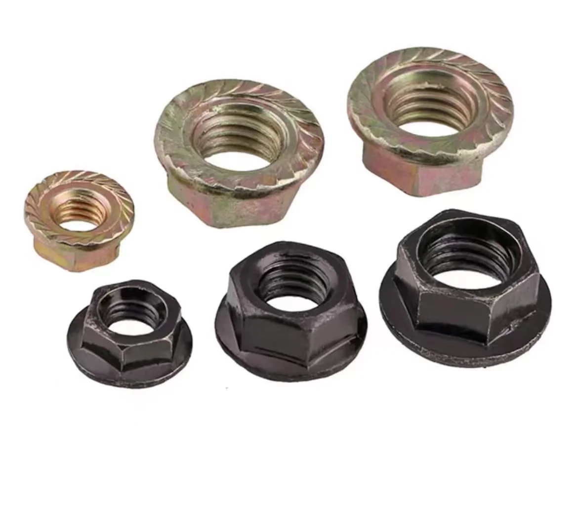Fastener manufacturers from China directly sell hot-dip galvanized black oxidized flange nuts