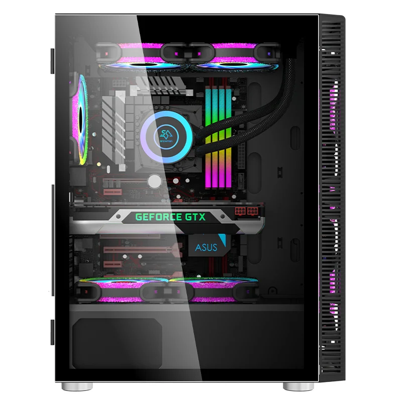 SNOWMAN Special Edited Desktop PC Case EATX ATX MATX Mini ITX Customized Tempered Glass Black Full Tower Computer Gaming Case