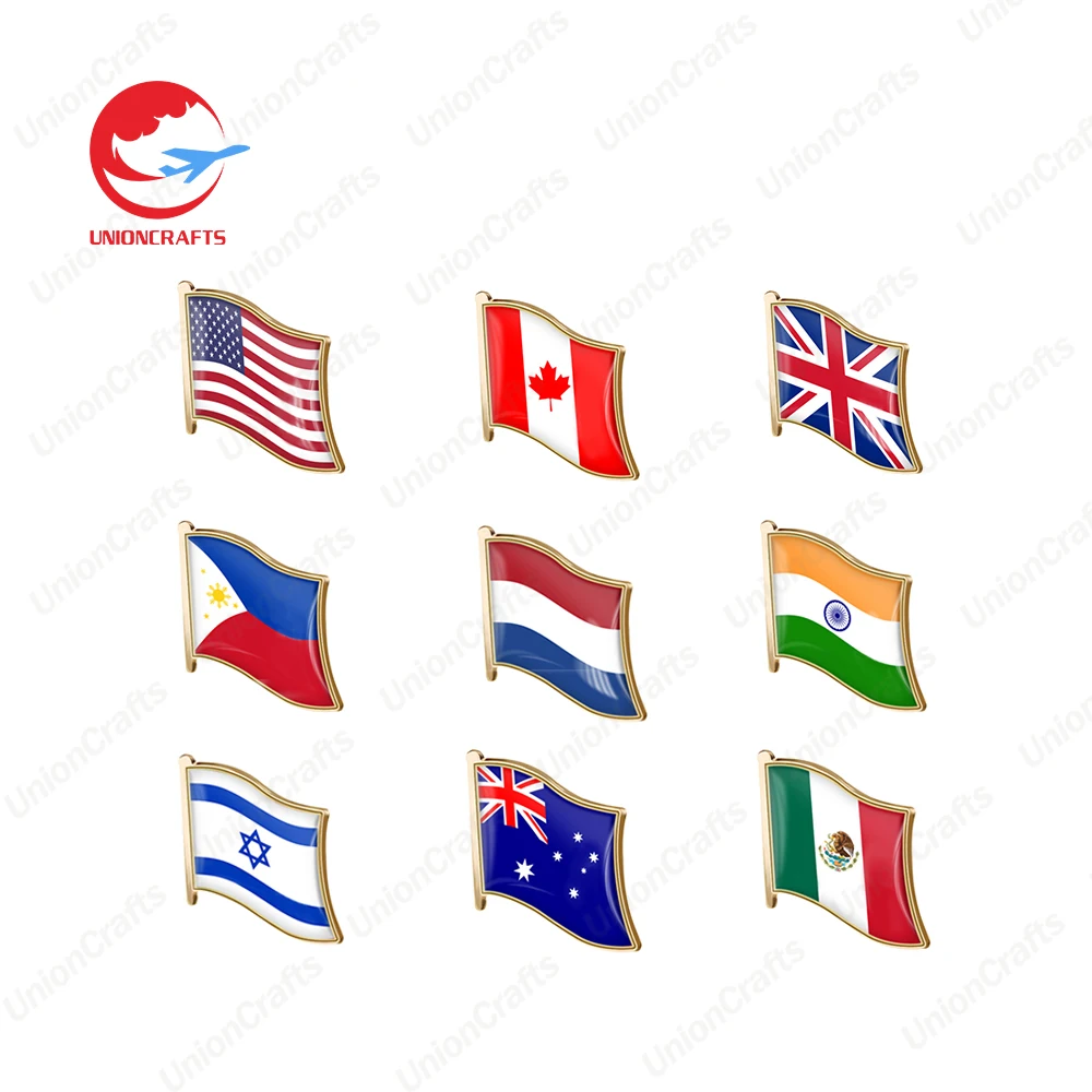 Mexico Saudi Arabia Palestine US UAE American Flag Lapel Pins