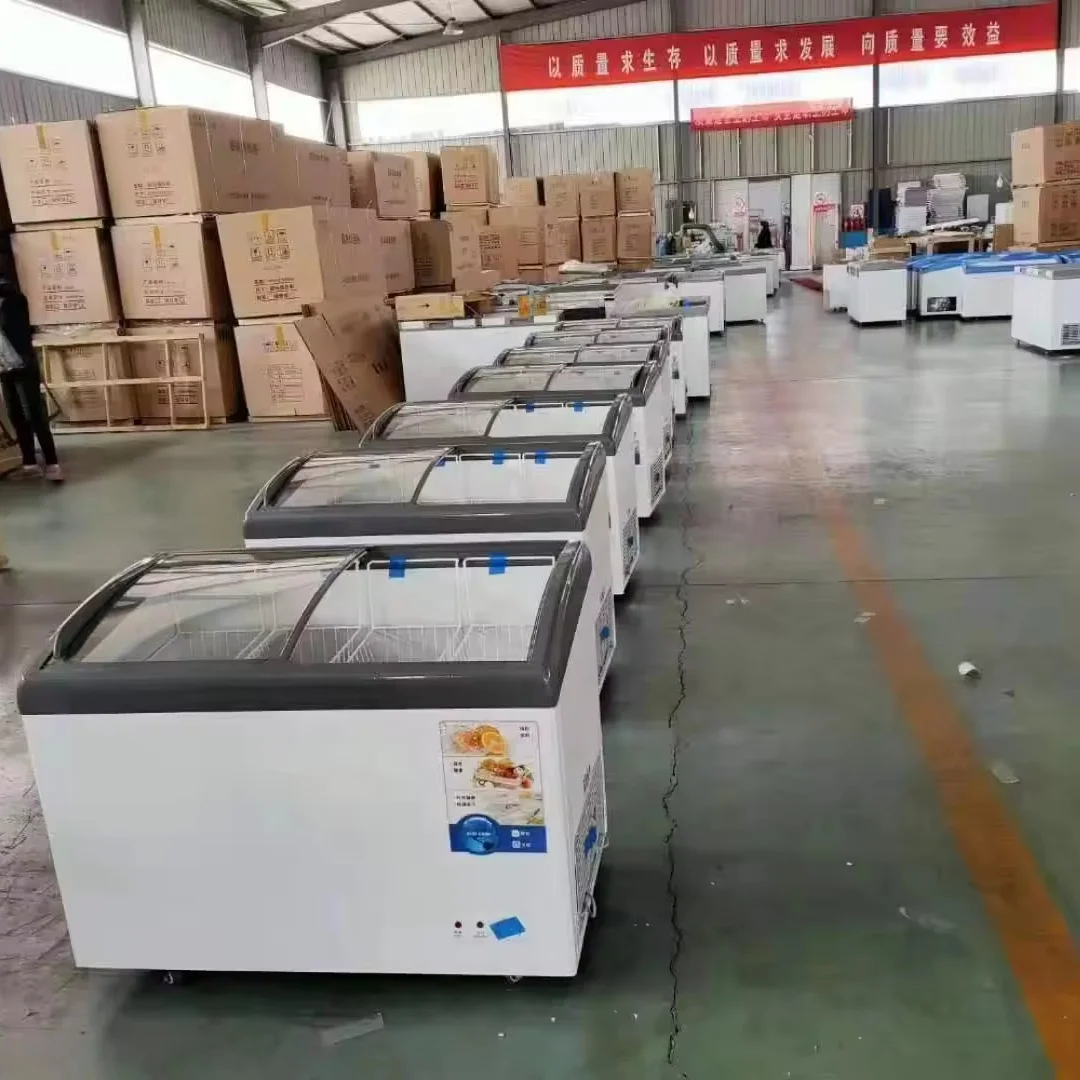 Good quality store supermarket ice cream freezer refrigerator commercial deep freezer display glass door deep freezer