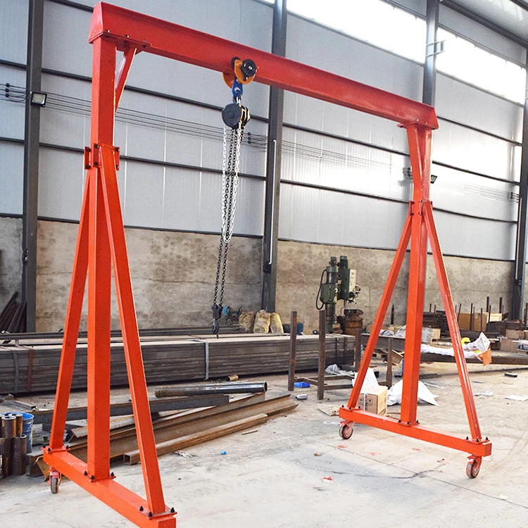 Small Gantry Crane Portable Movable Gantry Crane with Steel Rope Hoist 1T 2T 3T 5T