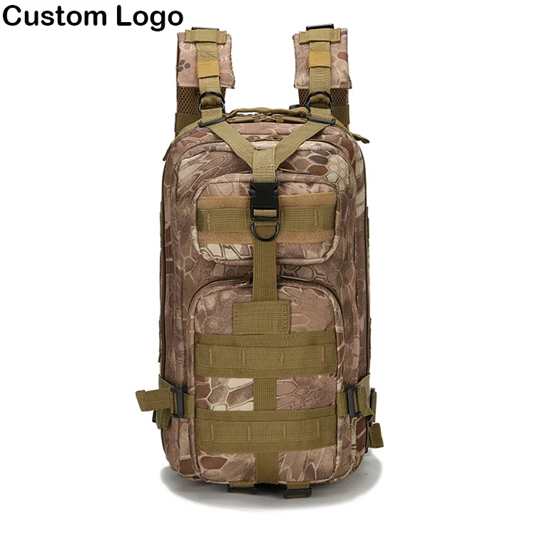 H228 Custom Logo Wholesale Bolsos 600D 25L Large Capacity 3P Tactical Backpack For Men Hiking Camping Bags With Molle System