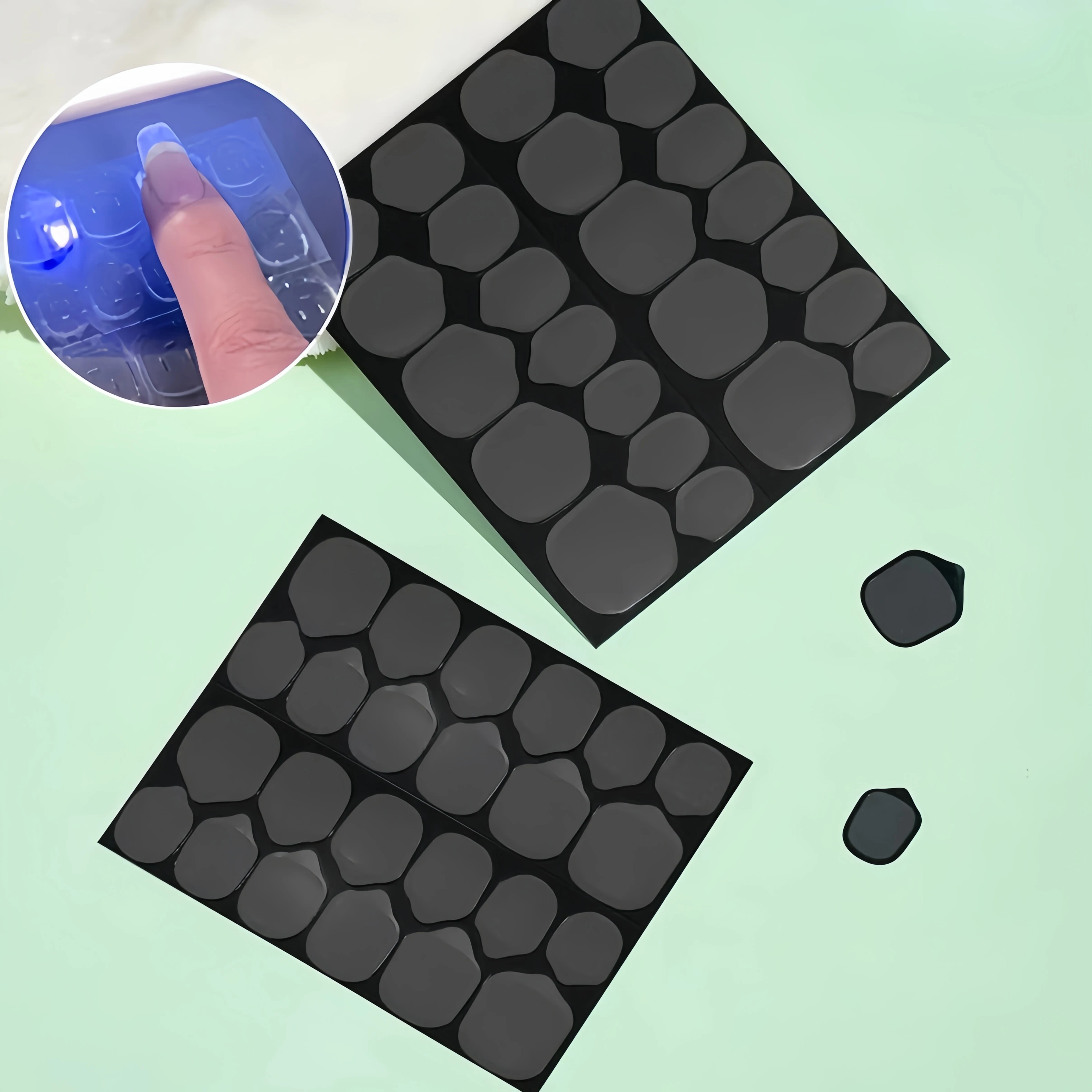 MyBeautyNails 24Pcs/Sheet Press on Nail Adhesive Tape Glue UV Jelly Adhesive Tabs False Nail Glue Clear Jelly Gel Pad UV Tape