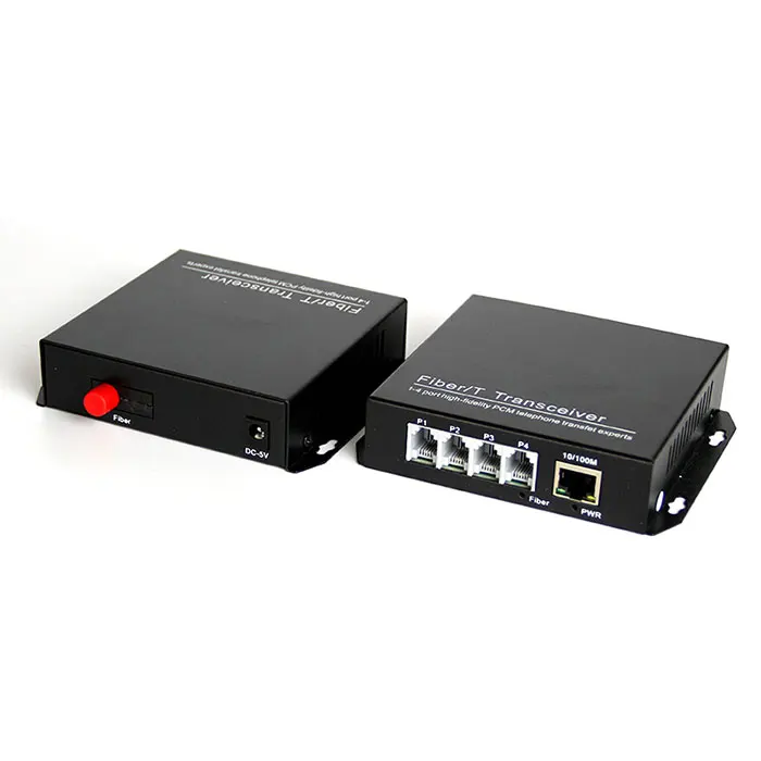 1 пара PCM голос 4 канала телефон + порт 10/100 M Ethernet волоконно-оптический преобразователь