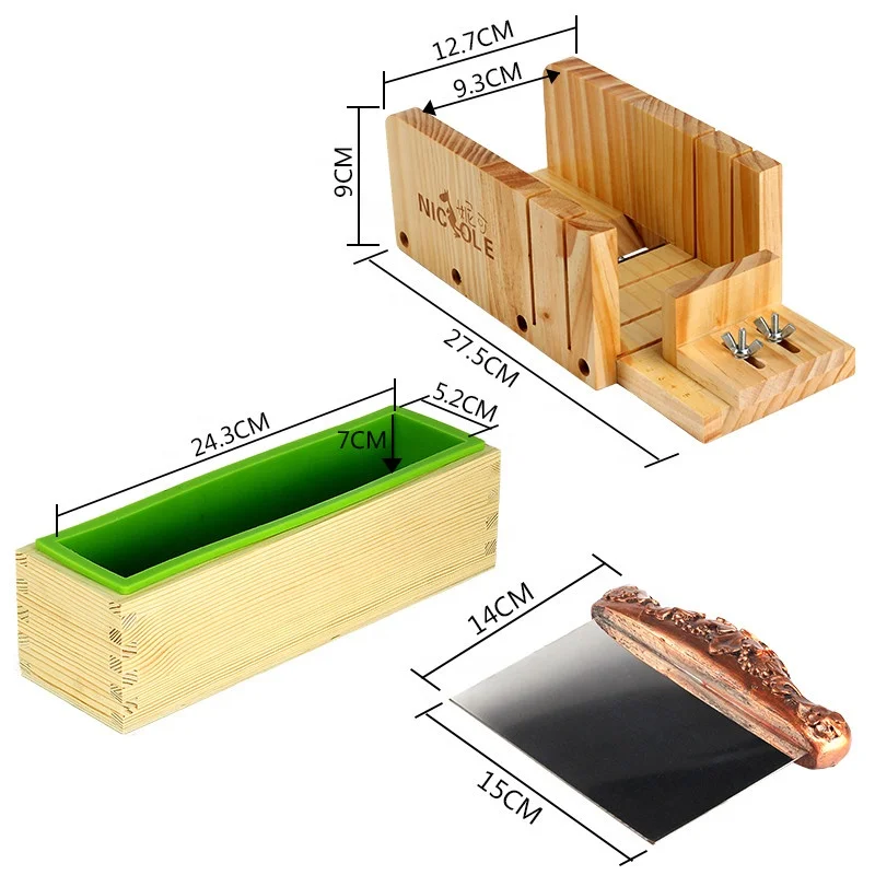 Adjustable Wood Portable Soap Cutter with Loaf Mould DIY Soap Making Tools Set