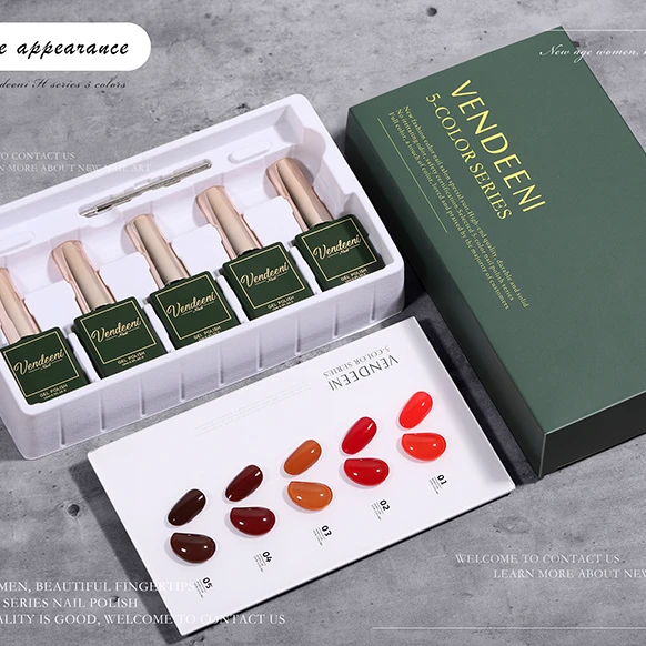 VENDEENI 5pcs Set Nail Polish Cat Eye Glitter Colors Kit Soak Off Nail Polish Oem Logo Private label