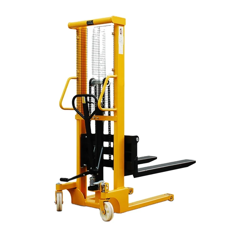 1000kg 2000kg 3000kg Loading Capacity 1100-1600mm Lifting Height Portable Mini Manual Stacker Hand Forklift