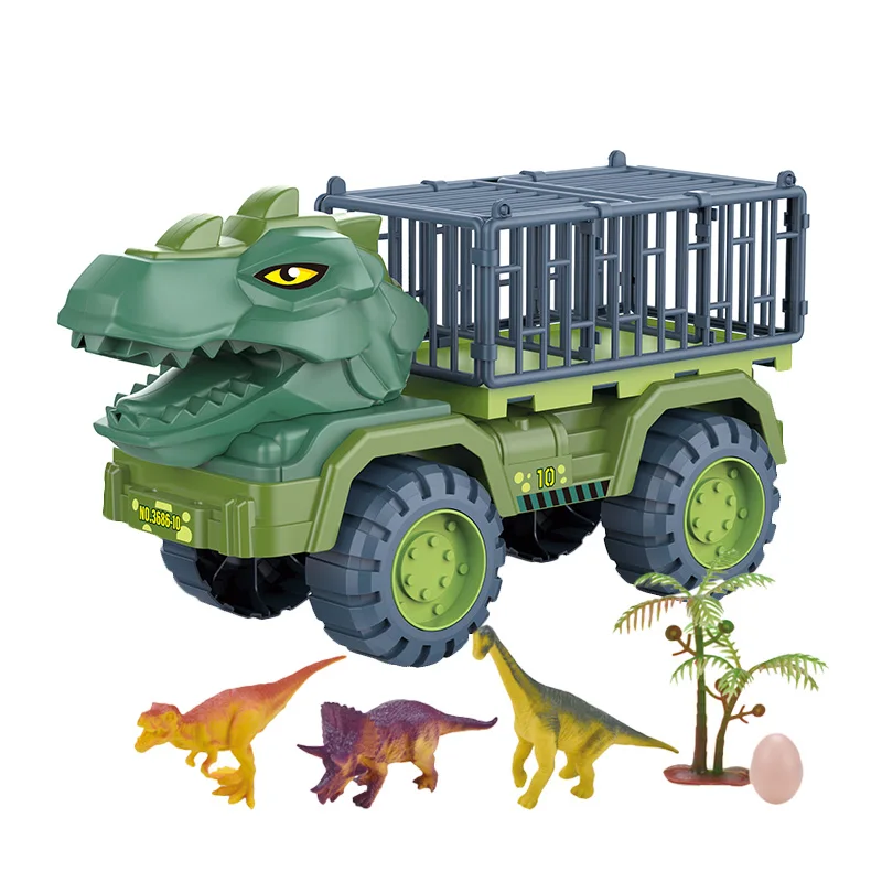 Large Engineering Vehicle Children Toys Car Set Boy Animal Carrier Dinosaur Transport Truck Toy